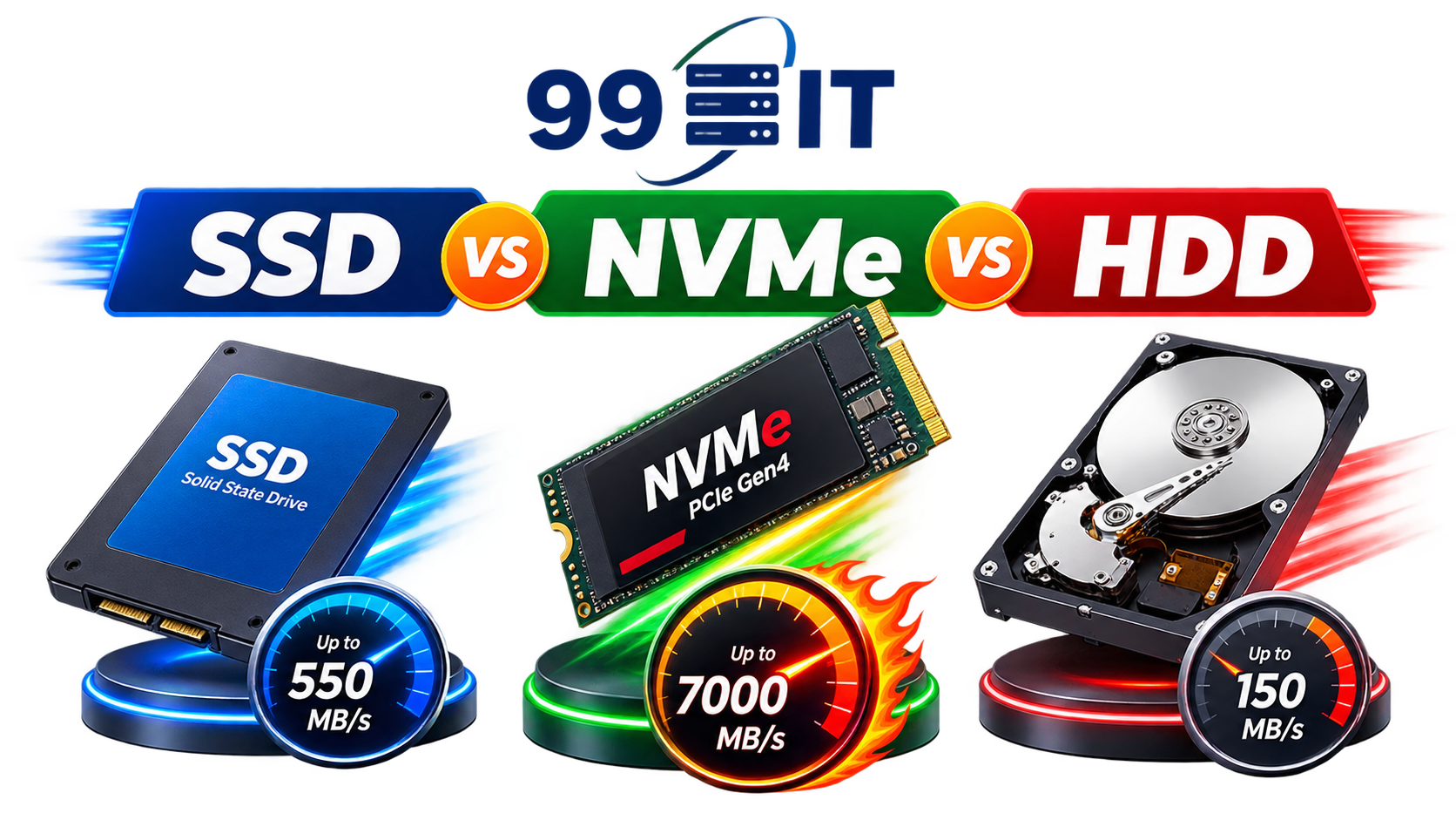 SSD vs NVMe vs HDD